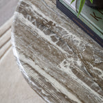 Lusso Round Faux Marble Top Coffee Table | Brass