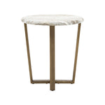 Lusso Round Faux Marble Top Side Table | Bronze