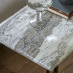 Lusso Square Faux Marble Top Supper Table | Bronze
