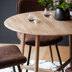 Madrid Round Mid-Century Scandi Dining Table | Oak