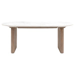 Marmo Oval Marble Top Dining Table | Grey Wash Mango Wood