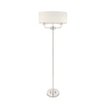 Nixon Floor Lamp | Bright Nickel/Vintage White
