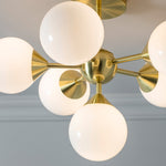 Oscar 6 Bulb Ceiling Light | Brushed Gold/Gloss White