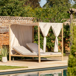 Outdoor Ammos Double Daybed | Natural Acacia