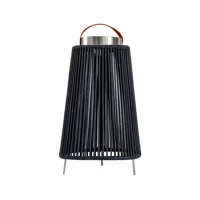 Outdoor Firenze LED Solar Lantern | Black Stainless Steel | 54cm