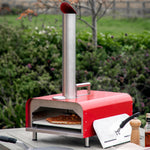 Outdoor Sassari Pellet Pizza Oven | Red Stainless Steel
