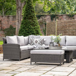 Outdoor Sovera Rectangle Dining Set with Rising Table | Grey Rattan