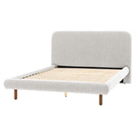 Rabley Boucle Bed Frame | Stone Grey
