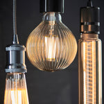 Ribb Globe Bulb | Tinted Amber