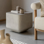 Rozzano Concrete Side Table | White
