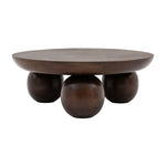 Sculpt Retro Round Coffee Table | Dark Mango Wood