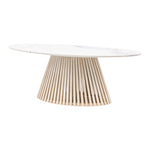 Soho Oval Marble Top Dining Table | Natural Mango Wood