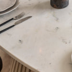 Soho Oval Marble Top Dining Table | Natural Mango Wood