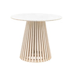 Soho Round Marble Top Dining Table | Natural Mango Wood