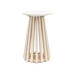 Soho Round Marble Top Side Table | Natural Mango Wood