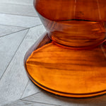 Turin Round Marble Top Side Table | Orange Glass