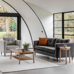 Whitwell Button 3 Seat Sofa | Charcoal