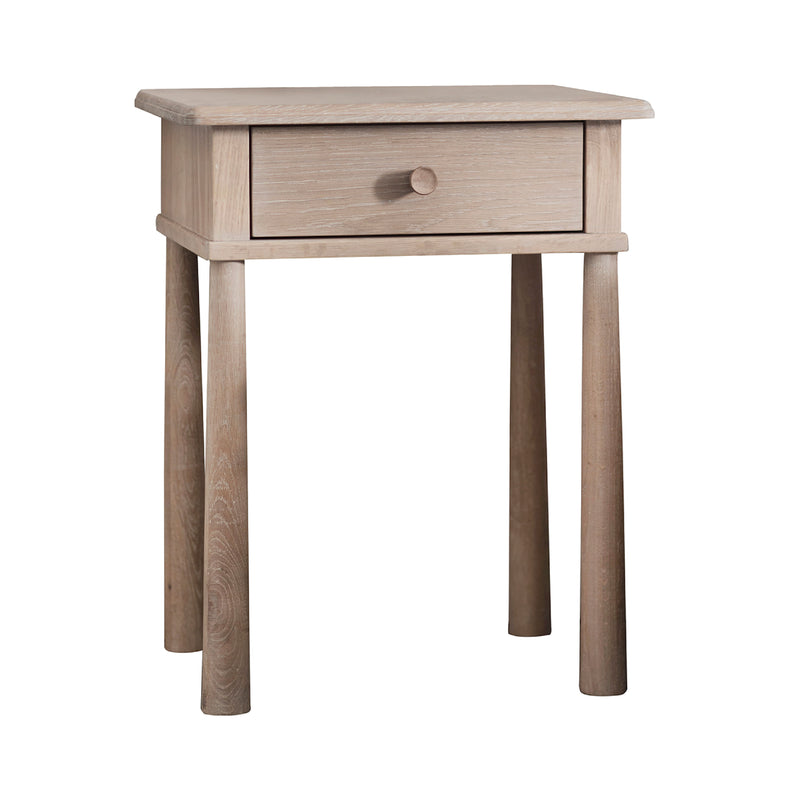 Wycombe Nordic Bedside Table with Drawer | Natural Oak