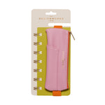 Vegan Leather Pen Pouch | Pink & Orange