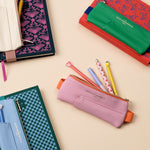 Vegan Leather Pen Pouch | Pink & Orange