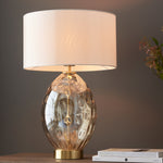 Elin Dimpled Glass Table Lamp | Champagne