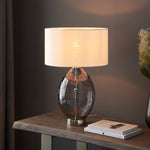 Elin Dimpled Glass Table Lamp | Grey