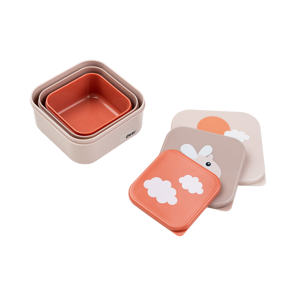 Done By Deer silicone dinner set happy clouds ,papaya