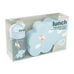Playground Lunch & Snack Box with Straw Bottle | Blue