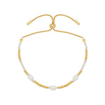 Amelia Pearl Station Bracelet | Gold Plated