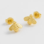 Bumblebee Stud Earrings | Gold Plated