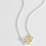 Flower Trio Charm Necklace | Silver & Gold Plated