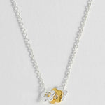 Flower Trio Charm Necklace | Silver & Gold Plated