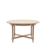 Artisan Bobbin Extending Round Dining Table | Limewashed Oak