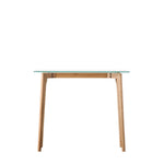 Blair Glass Console Table | Natural Oak
