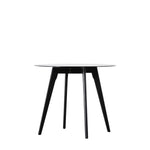 Blair Round Smoked Glass Dining Table | Black Oak