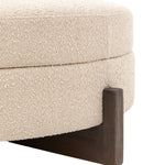 Cercola Curved Boucle Footstool | Cream