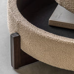 Cercola Curved Boucle Footstool | Cream