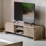 Colonna Fluted Media Unit | Mango Wood