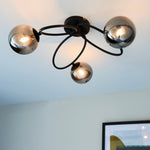 Ellipse Smoked Mirror Ceiling Light | Black