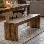 Iowa Rustic Mango Wood Dining Bench | Natural