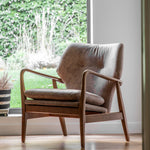 Jensen Mid-Century Modern Leather Armchair | Brown