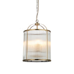 Lambeth Ribbed Pendant Light | Antique Brass | Large