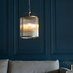 Lambeth Ribbed Pendant Light | Antique Brass | Large