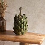 Layered Leaf Table Lamp Base | Dark Olive | Large