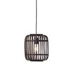 Mathias Bamboo Cage Single Pendant Light | Black