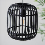 Mathias Bamboo Cage Single Pendant Light | Black