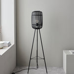 Mathias Bamboo Cage Floor Light | Black