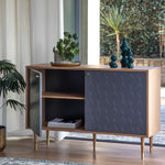 Newbury Bauhaus 2 Door Cabinet | Grey/Oak