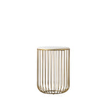 Riley Wire Side Table with Marble Top | Gold