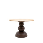 Sculpt Retro Travertine Top Dining Table | Dark Wood